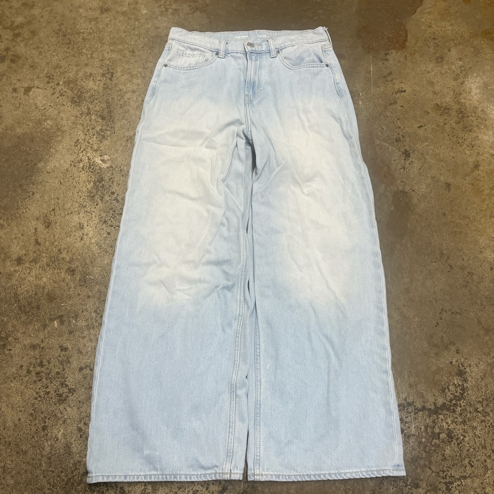 Old Navy Wide Leg Jeans Womens Size 8 Light Wash Baggy Grunge Skater Comfy 00s